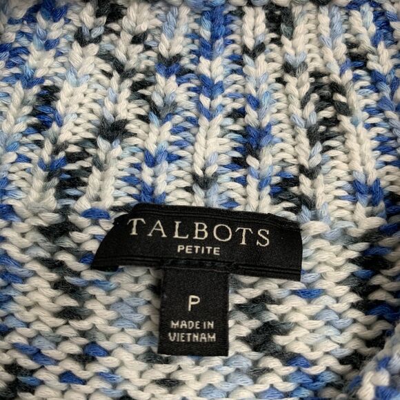 Talbots Marled Knit Heavy Sweater Womens P Petite High Neck Chunky Pullover - Picture 7 of 10